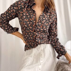 "O-Fleur The Top" 1970s Vintage Floral Blouse